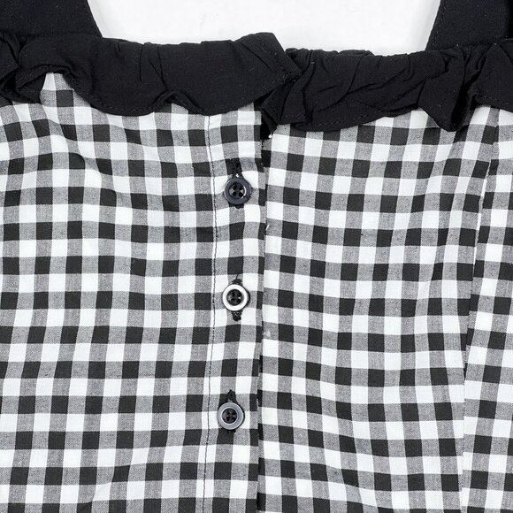 BCBGeneration Gingham Cropped Top Black White Size Medium - NWT - Picture 4 of 7